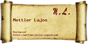 Mettler Lajos névjegykártya